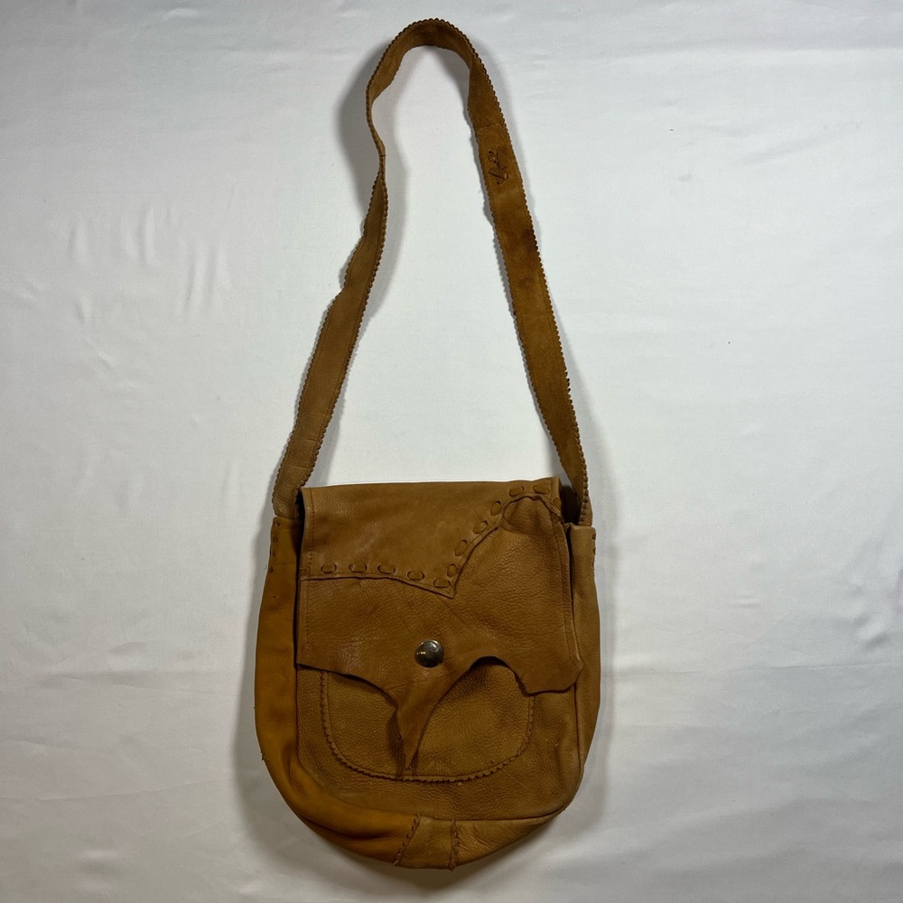 Vintage suede leather cross body western bag